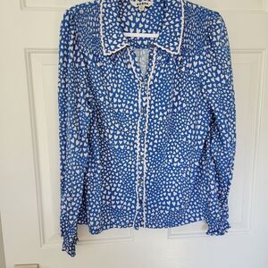 Boden Blue and Pink Heart Print Women's Top